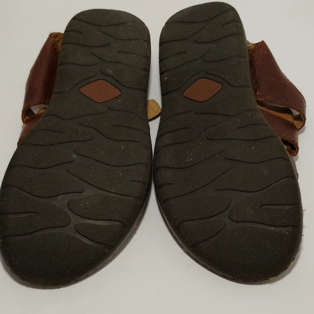 BORN Mens Brown Leather Fisherman Sandals Size 9M